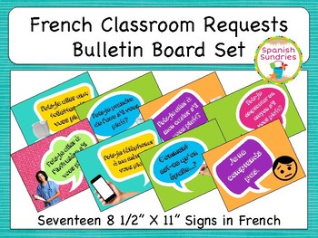 Preview of French Classroom Requests Bulletin Board Set