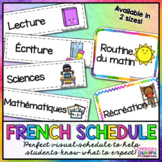 French Classroom Schedule | Horaire visuel | French | Menu