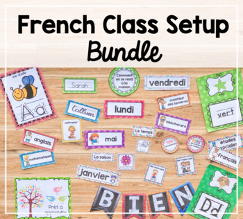 Preview of French Classroom Setup Bundle / Ensemble d'affiches: Organisation de Classe