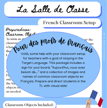 Preview of French Classroom Setup: Classroom Object Signs