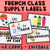 French Classroom Supply Labels | Checker Rainbow Decor