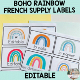 French Classroom Supply Labels | 2 Versions | Editable