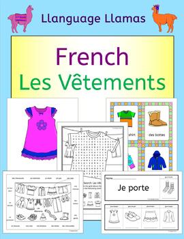 Preview of French Clothing - Les Vetements - Activities puzzles games and more