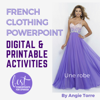 Preview of French Clothing Les vêtements PowerPoint and Digital and Printable Activities
