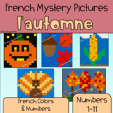 French Color By Number Mystery Pictures Autumn l'automne