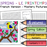French Color By Number Mystery Pictures for SPRING printem
