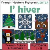 French Color By Number Mystery Pictures for WINTER l' hive