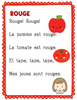 French Color Poems Freebie by The French Lady | TPT