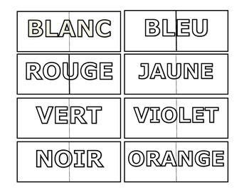 French Color Words Match-ups Puzzle by Hill Country Homeschool | TpT