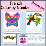 French Color by Number Animal Pictures - les animaux