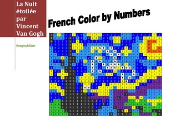 Preview of French Color by Number - Starry Night