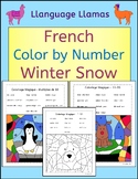 French Winter Snow Day Color by Numbers 1-10, Teen Numbers