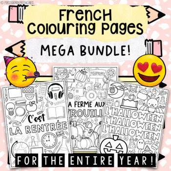Preview of French Coloring Pages for the Entire Year | MEGA BUNDLE