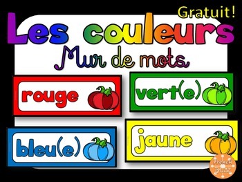 Preview of French Colors/Colours Posters - Couleurs - mur de mots - vocabulaire GRATUIT!