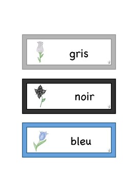 Preview of French Colors WORD WALL