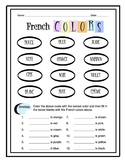 French Colors Worksheet Packet