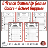 French Colors and School Supplies Battleship Game - Batail