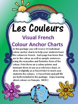 Preview of Les Couleurs French Colors Powerpoint and Anchor Charts Ontario Core French