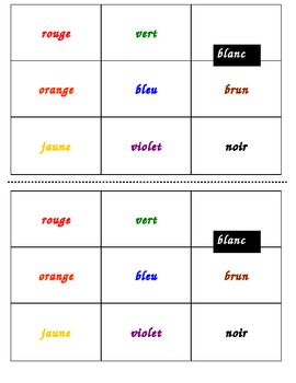 Preview of French Colour Flashcards