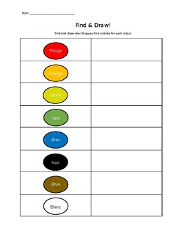 Preview of French Colours Outdoor Hunt for Outdoor Classroom Day / Les couleurs