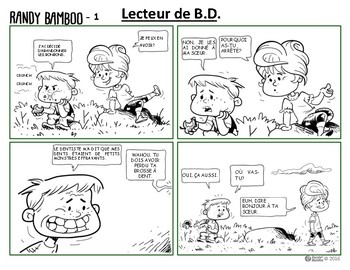 Preview of French Comic Reading Comprehension - #1-3