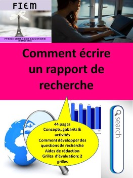 Preview of French: Comment écrire un rapport de recherche: concepts/activités/rubriques