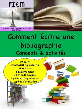 Preview of French: Comment écrire une bibliographie, concepts/activités/rubriques