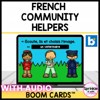 Preview of French Community Helpers Boom Cards™️ | Les métiers  | AUDIO INCLUDED
