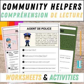 Preview of French Community Helpers: Reading Comprehension Passages & Questions for Grade 1