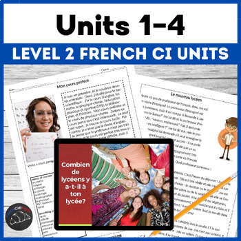 Preview of Intermediate French Comprehensible Input units for level 2 - units 1-4
