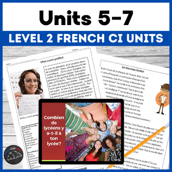 Preview of Level 2 French curriculum units 5-7 bundle - comprehensible input