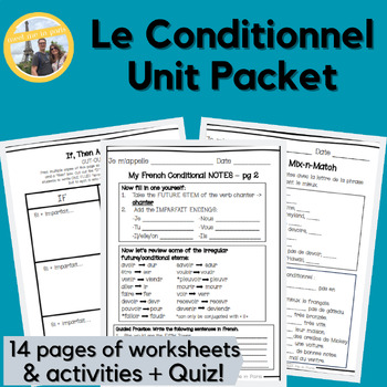 Preview of French Conditional Le Conditionnel Unit Packet