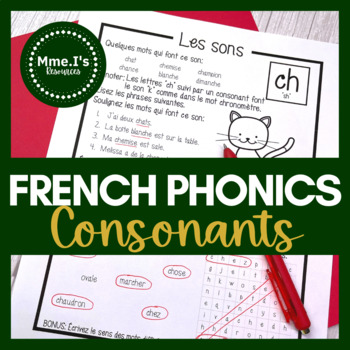Preview of French Consonants | French Phonics | NO PREP | Digital & Printable