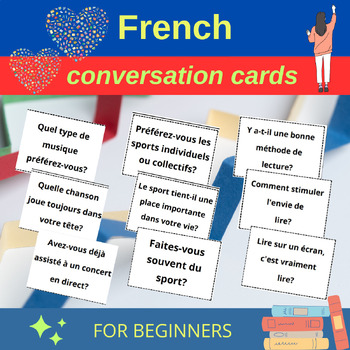 Preview of French Conversation Cards Bundle : June Speaking Activity for Beginners