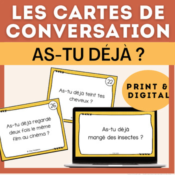 Preview of French Conversation Cards - Passé Composé - As-tu déjà ?