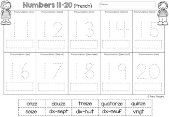 french counting mats number activities 1 to 20 by fairy poppins