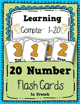Preview of Numbers Flash Cards Counting 1-20 in French