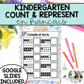 Preview of Counting and Representing Numbers 1-20 | French Kindergarten Math Worksheets