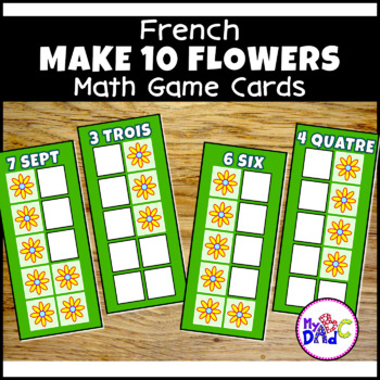 Preview of French Counting to 10 Flowers Math Game Cards