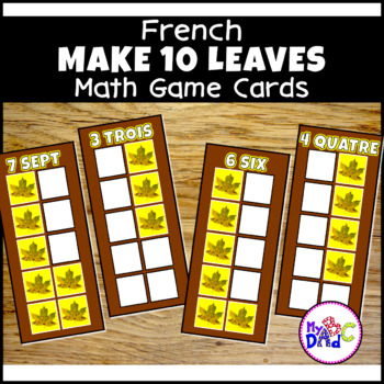 Preview of French Counting to 10 Leaves Math Game Cards