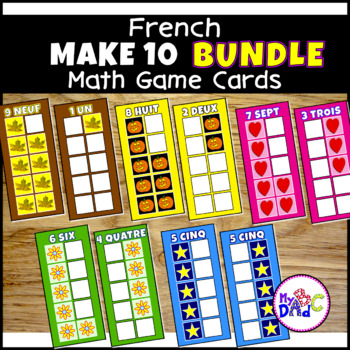 Preview of French Counting to 10 Math Game Cards BUNDLE