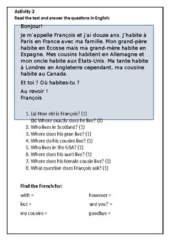 French Countries Worksheet Les Pays By Mrs Laff Spanish And French