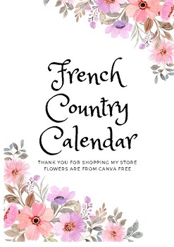 Preview of French Country Calendar