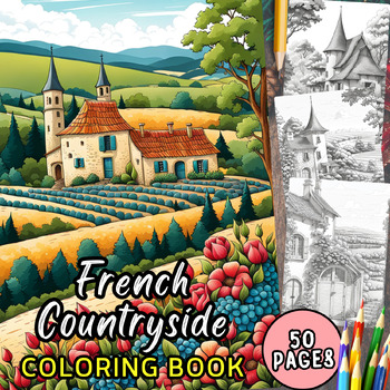 Preview of French Countryside Christmas Coloring Page 4th grade Coloring Sheet Kindergarten