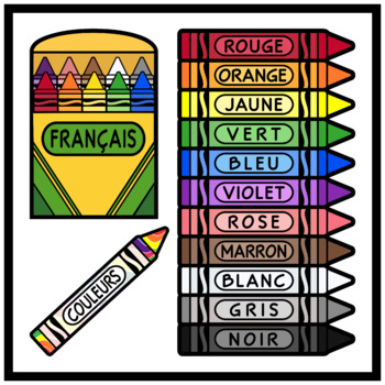 Preview of Crayons and Colors in FRENCH Printables