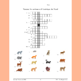French Crossword about Animals of North America FREE