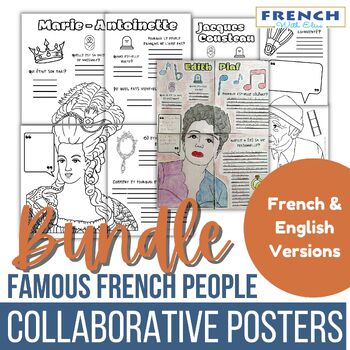 Preview of French Culture Collaborative Posters Bundle - Famous French People