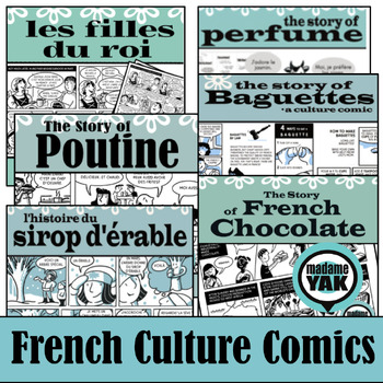 Preview of French Culture Comic Bundle 6 Themes