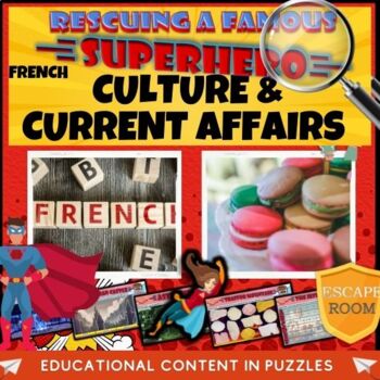 Preview of French Culture, Current Affairs Escape Room