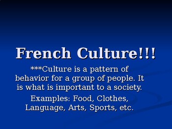 Preview of French Culture Presentation